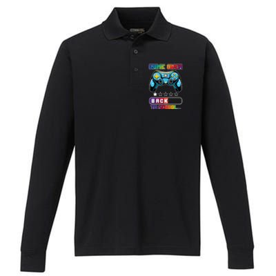 Game Over Back To School Gamer Performance Long Sleeve Polo