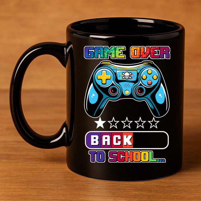 Game Over Back To School Gamer 11oz C Handle Ceramic Mug