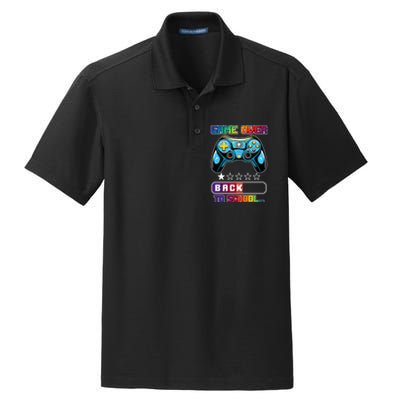 Game Over Back To School Gamer Dry Zone Grid Polo