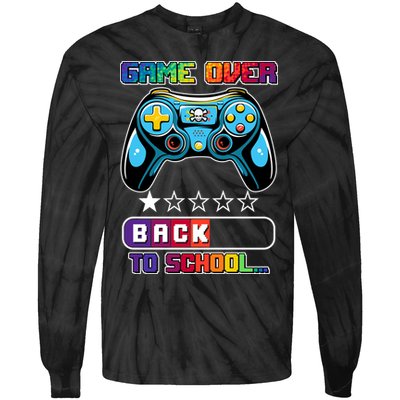 Game Over Back To School Gamer Tie-Dye Long Sleeve Shirt