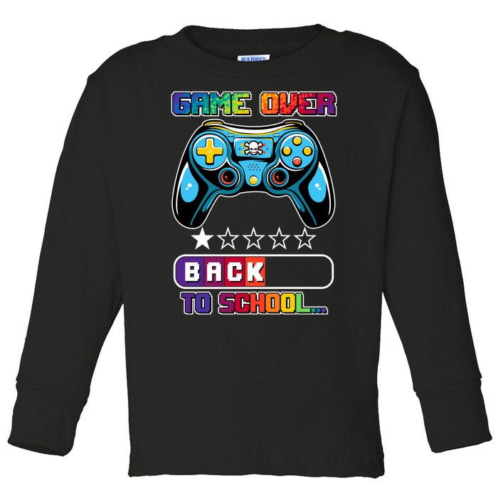 Game Over Back To School Gamer Toddler Long Sleeve Shirt