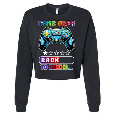 Game Over Back To School Gamer Cropped Pullover Crew