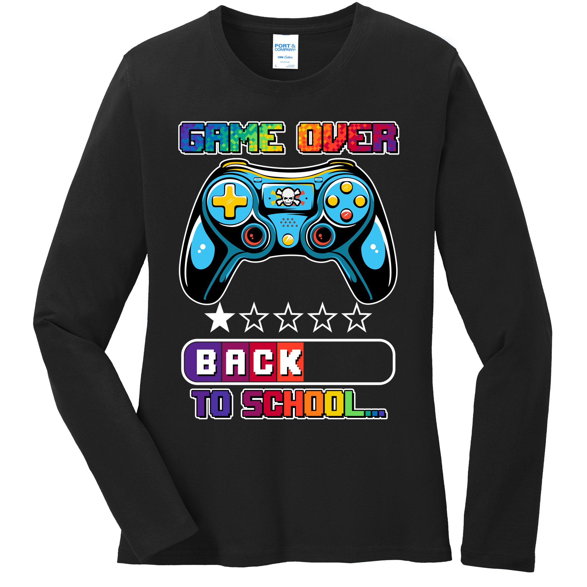 Game Over Back To School Gamer Ladies Long Sleeve Shirt