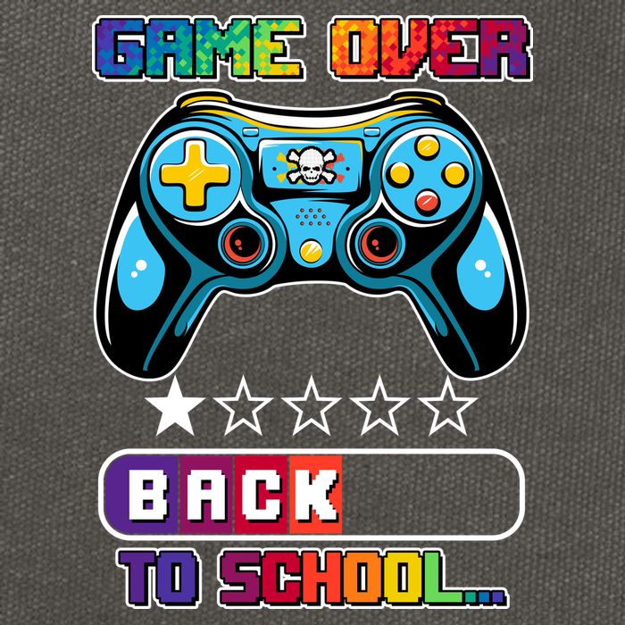 Game Over Back To School Gamer Cotton Canvas Backpack