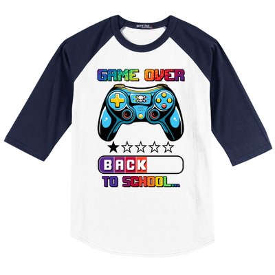 Game Over Back To School Gamer Baseball Sleeve Shirt