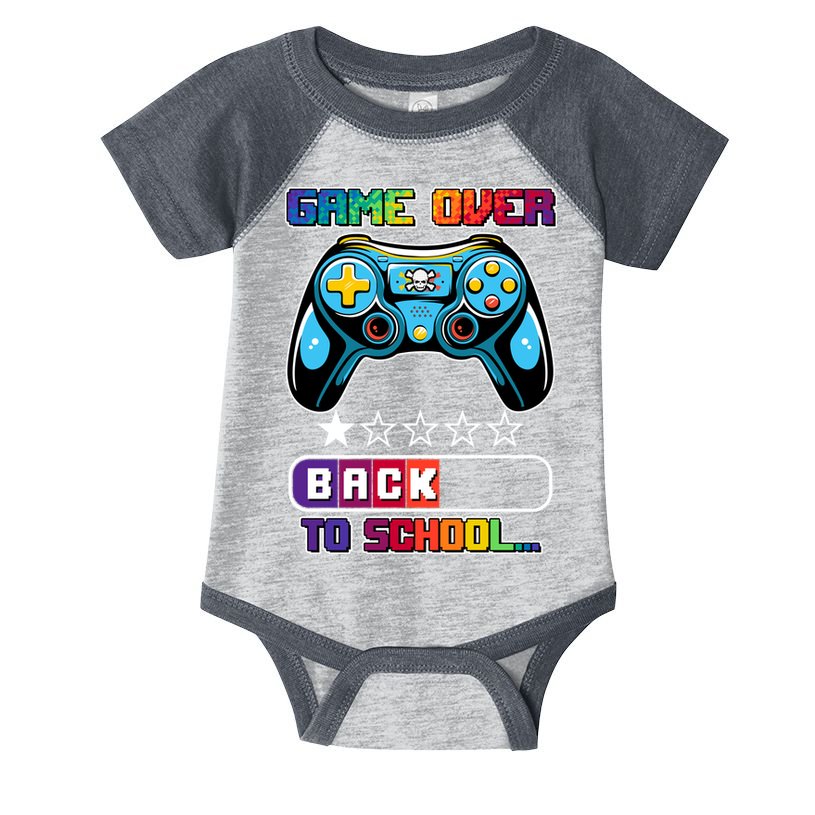 Game Over Back To School Gamer Infant Baby Jersey Bodysuit