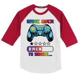 Game Over Back To School Gamer Kids Colorblock Raglan Jersey