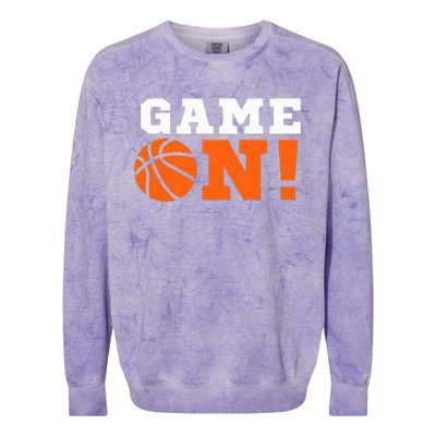 Game On! Basketball Ball Motivational Cool Top Colorblast Crewneck Sweatshirt