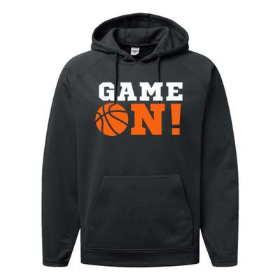 Game On! Basketball Ball Motivational Cool Top Performance Fleece Hoodie