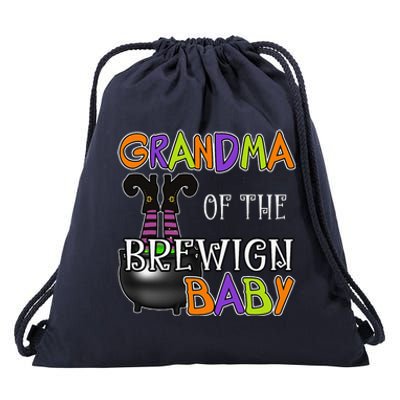 Grandma Of Brewing Baby Halloween Theme Baby Shower Spooky Drawstring Bag