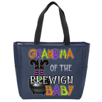 Grandma Of Brewing Baby Halloween Theme Baby Shower Spooky Zip Tote Bag