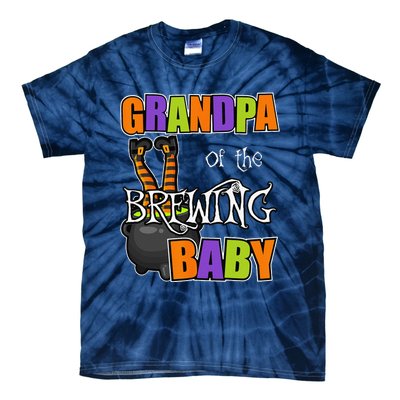 Grandpa Of Brewing Baby Halloween Theme Baby Shower Spooky Tie-Dye T-Shirt