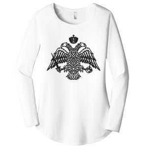 Greece Orthodox Byzantium Cross Nika Eagle Greek Big Chest Women's Perfect Tri Tunic Long Sleeve Shirt