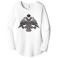 Greece Orthodox Byzantium Cross Nika Eagle Greek Big Chest Women's Perfect Tri Tunic Long Sleeve Shirt