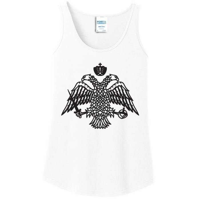 Greece Orthodox Byzantium Cross Nika Eagle Greek Big Chest Ladies Essential Tank