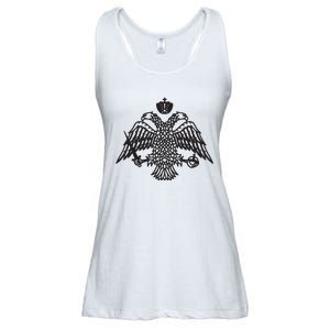 Greece Orthodox Byzantium Cross Nika Eagle Greek Big Chest Ladies Essential Flowy Tank