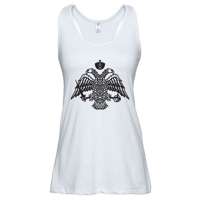 Greece Orthodox Byzantium Cross Nika Eagle Greek Big Chest Ladies Essential Flowy Tank