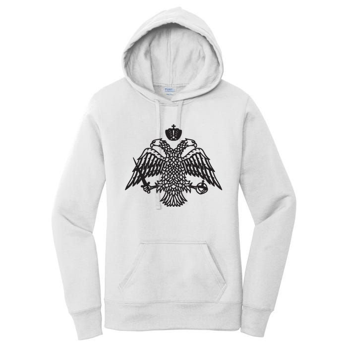 Greece Orthodox Byzantium Cross Nika Eagle Greek Big Chest Women's Pullover Hoodie