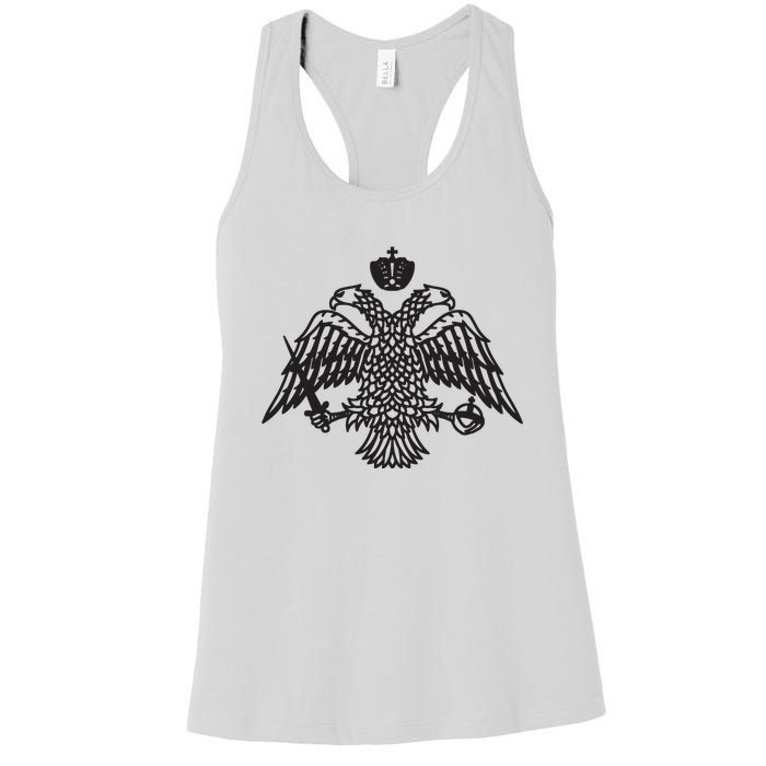 Greece Orthodox Byzantium Cross Nika Eagle Greek Big Chest Women's Racerback Tank