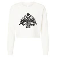 Greece Orthodox Byzantium Cross Nika Eagle Greek Big Chest Cropped Pullover Crew