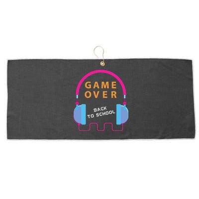 Game Over Back To School Funny Graphic Tee Gamer Teens Great Gift Large Microfiber Waffle Golf Towel