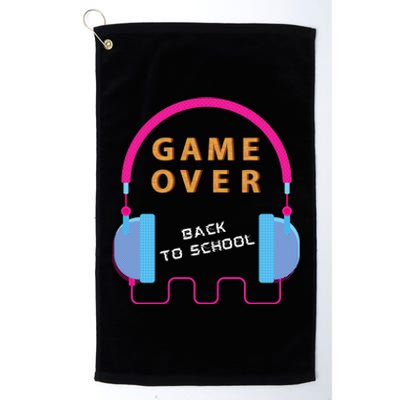 Game Over Back To School Funny Graphic Tee Gamer Teens Great Gift Platinum Collection Golf Towel