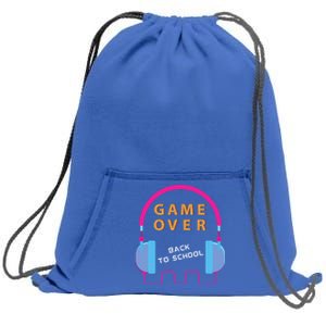 Game Over Back To School Funny Graphic Tee Gamer Teens Great Gift Sweatshirt Cinch Pack Bag