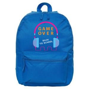 Game Over Back To School Funny Graphic Tee Gamer Teens Great Gift 16 in Basic Backpack