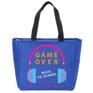 Game Over Back To School Funny Graphic Tee Gamer Teens Great Gift Zip Tote Bag