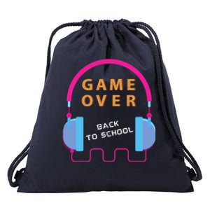 Game Over Back To School Funny Graphic Tee Gamer Teens Great Gift Drawstring Bag