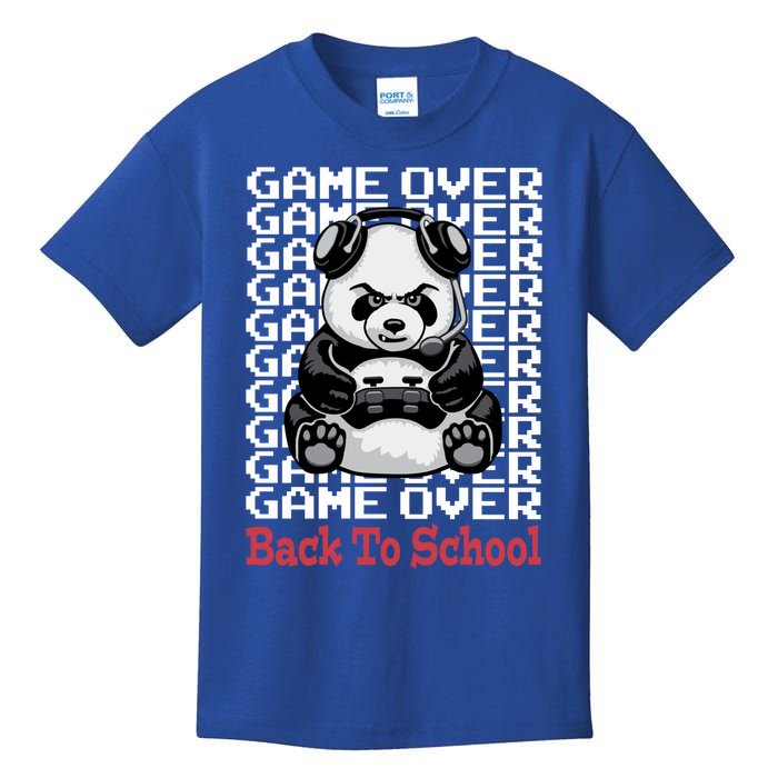 Game Over Back To School Funny Panda Bear Gamer Controller Funny Gift Kids T-Shirt