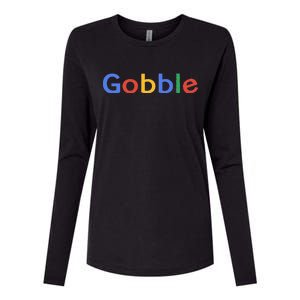 Gobble Classic Colorful Logo Womens Cotton Relaxed Long Sleeve T-Shirt