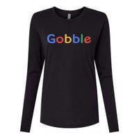 Gobble Classic Colorful Logo Womens Cotton Relaxed Long Sleeve T-Shirt