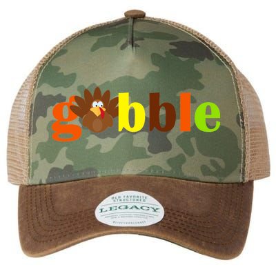 Gobble Cute Turkey Thanksgiving Legacy Tie Dye Trucker Hat