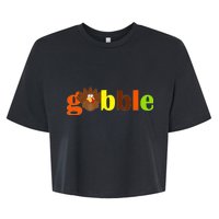 Gobble Cute Turkey Thanksgiving Bella+Canvas Jersey Crop Tee