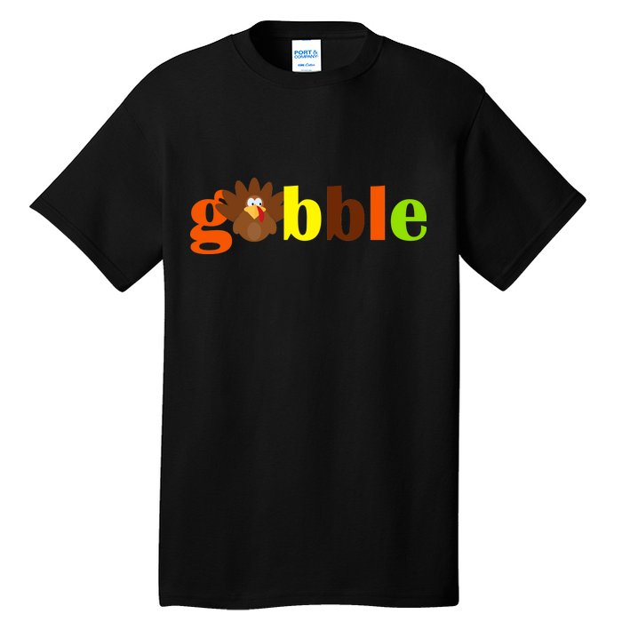 Gobble Cute Turkey Thanksgiving Tall T-Shirt