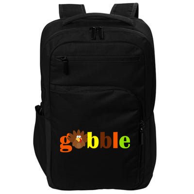 Gobble Cute Turkey Thanksgiving Impact Tech Backpack
