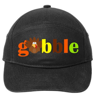 Gobble Cute Turkey Thanksgiving 7-Panel Snapback Hat