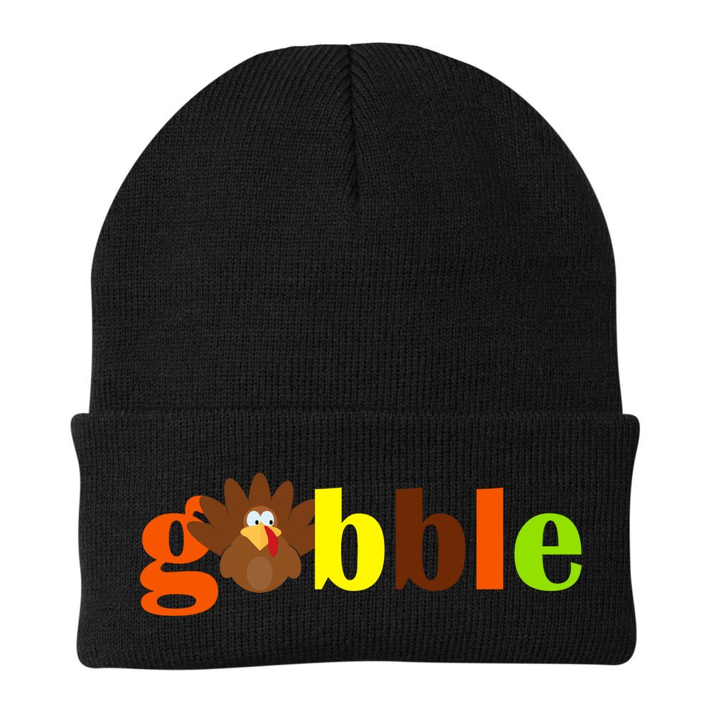 Gobble Cute Turkey Thanksgiving Beanie