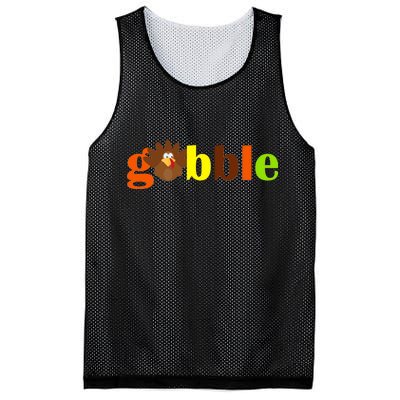 Gobble Cute Turkey Thanksgiving Mesh Reversible Basketball Jersey Tank