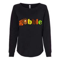 Gobble Cute Turkey Thanksgiving Womens California Wash Sweatshirt