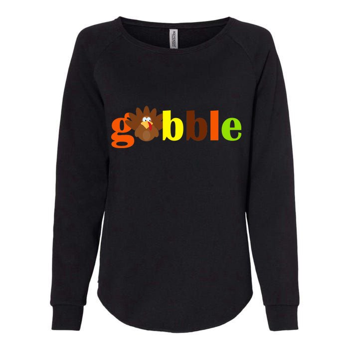 Gobble Cute Turkey Thanksgiving Womens California Wash Sweatshirt