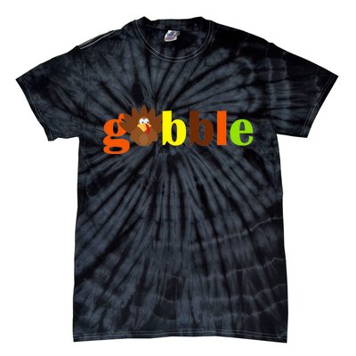 Gobble Cute Turkey Thanksgiving Tie-Dye T-Shirt