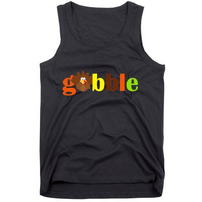 Gobble Cute Turkey Thanksgiving Tank Top