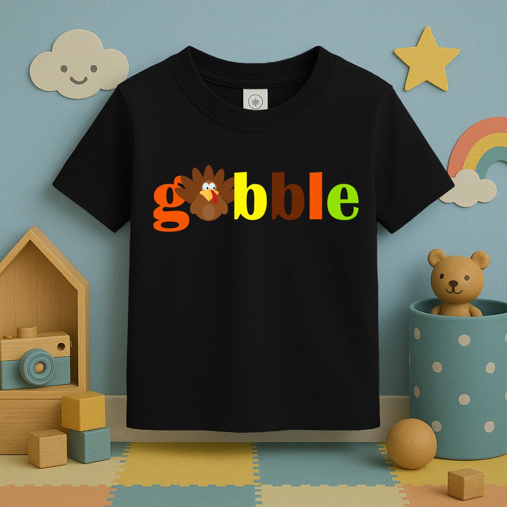Gobble Cute Turkey Thanksgiving Toddler T-Shirt