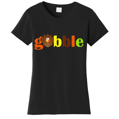 Gobble Cute Turkey Thanksgiving Women's T-Shirt