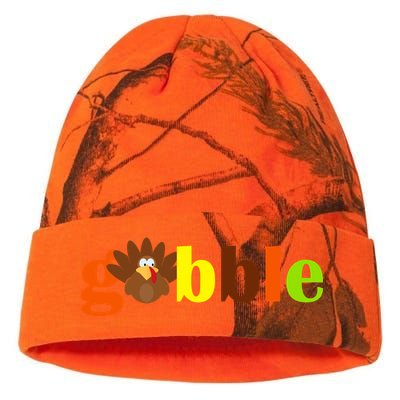 Gobble Cute Turkey Thanksgiving Kati Licensed 12" Camo Beanie