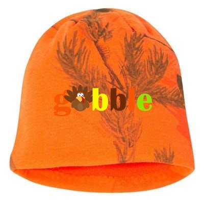 Gobble Cute Turkey Thanksgiving Kati - Camo Knit Beanie