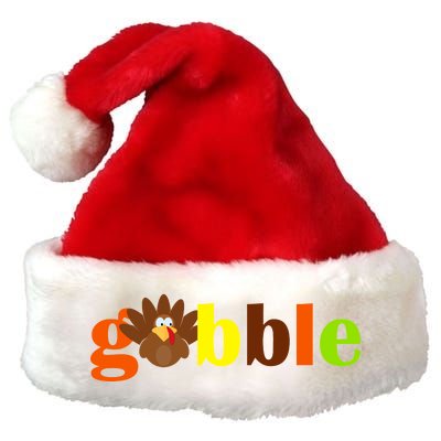 Gobble Cute Turkey Thanksgiving Premium Christmas Santa Hat