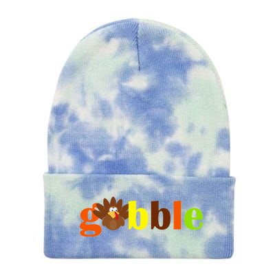 Gobble Cute Turkey Thanksgiving Tie Dye 12in Knit Beanie